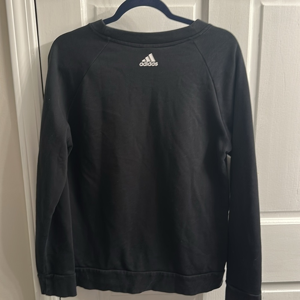adidas Women Sweatshirt Running Essentials Black Training Gym S97079 Sz XL - Picture 3 of 4